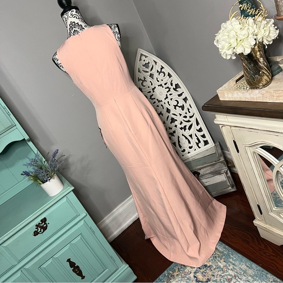 Eliza J Ruffle Drape Sleeveless Maxi Dress Evening Gown Size 6 Wedding Guest - Picture 12 of 16